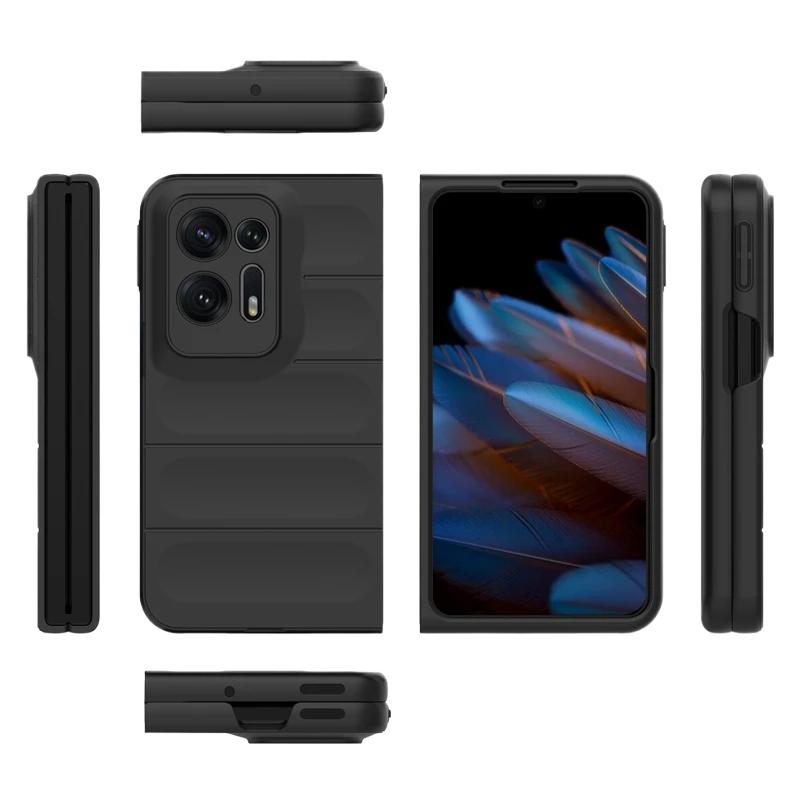 Чехол для OPPO Find N2 5G Global Задняя крышка Чехол для телефона Жидкий силикон Противоударный Броня Чехлы для Find N2 Flip Funda Coque