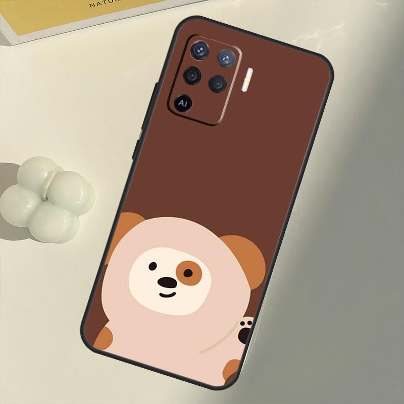 Коричневый мультяшный милый медведь чехол для OPPO A74 A94 A54 A1K A15 A16 A52 A72 A83 A91 A93 A53S A5 A9 A31 A53 2020 крышка