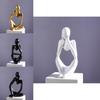 Black Resin Thinker Statue Artistic Home Office Desktop Ornament Decoration