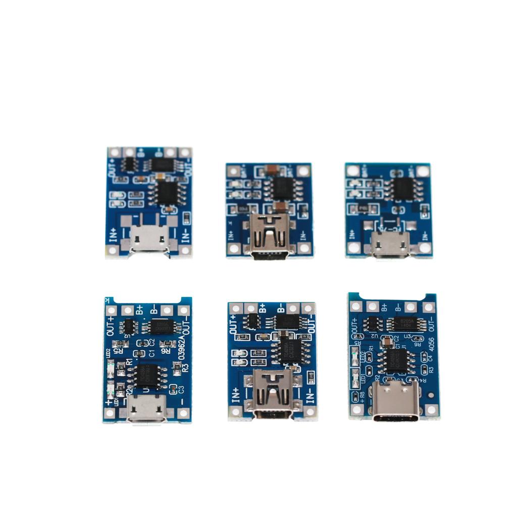 1A Type-C/Micro/USB 5V 1A 18650 TP4056 Плата модуля зарядного устройства для литиевой батареи с двойной защитой