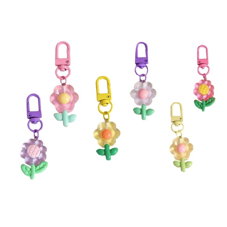 Прочный брелок для ключей с цветком из смолы Элегантный прозрачный брелок для ключей с цветком Уникальный кулон для ключей Идеально подходит для любителей природы