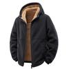 Mens Fleece Jacket Hooded Thick Warm Casual Loose Fit Winter Outdoor Coat