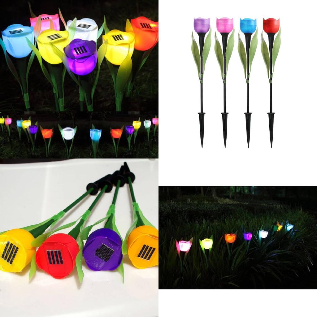 Vlux-009-1 Тюльпан Солнечный Светодиодный Садовый Светильник для Декора Сада Желтый Розовый Красный Фиолетовый Синий