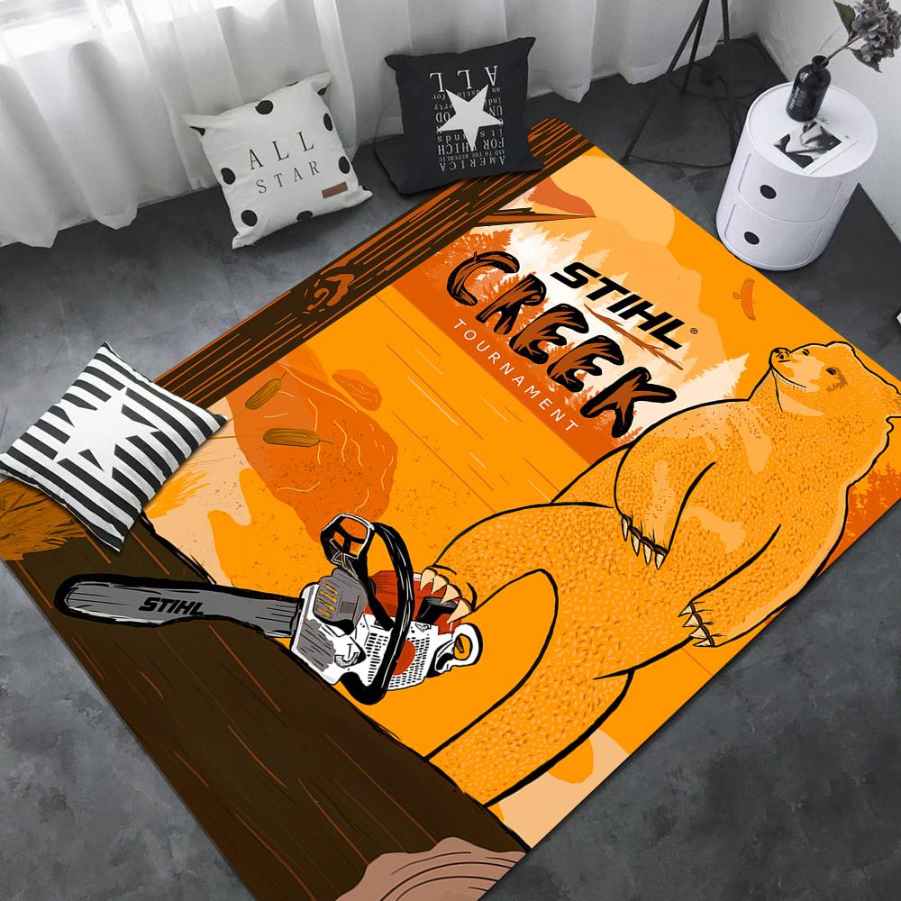 Коврик придверный с логотипом Stihl, Детская комната, Украшение спальни, Балкон, Противоскользящий коврик, Гостиная, Бытовые ковры