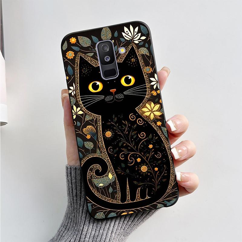 Чехол для Samsung A6 2018 Чехол A 6 A600F Мультяшный Кот Лиса Мягкий Силикон ТПУ Чехол для Телефона для Samsung Galaxy A6 Plus 2018 A605F Чехол