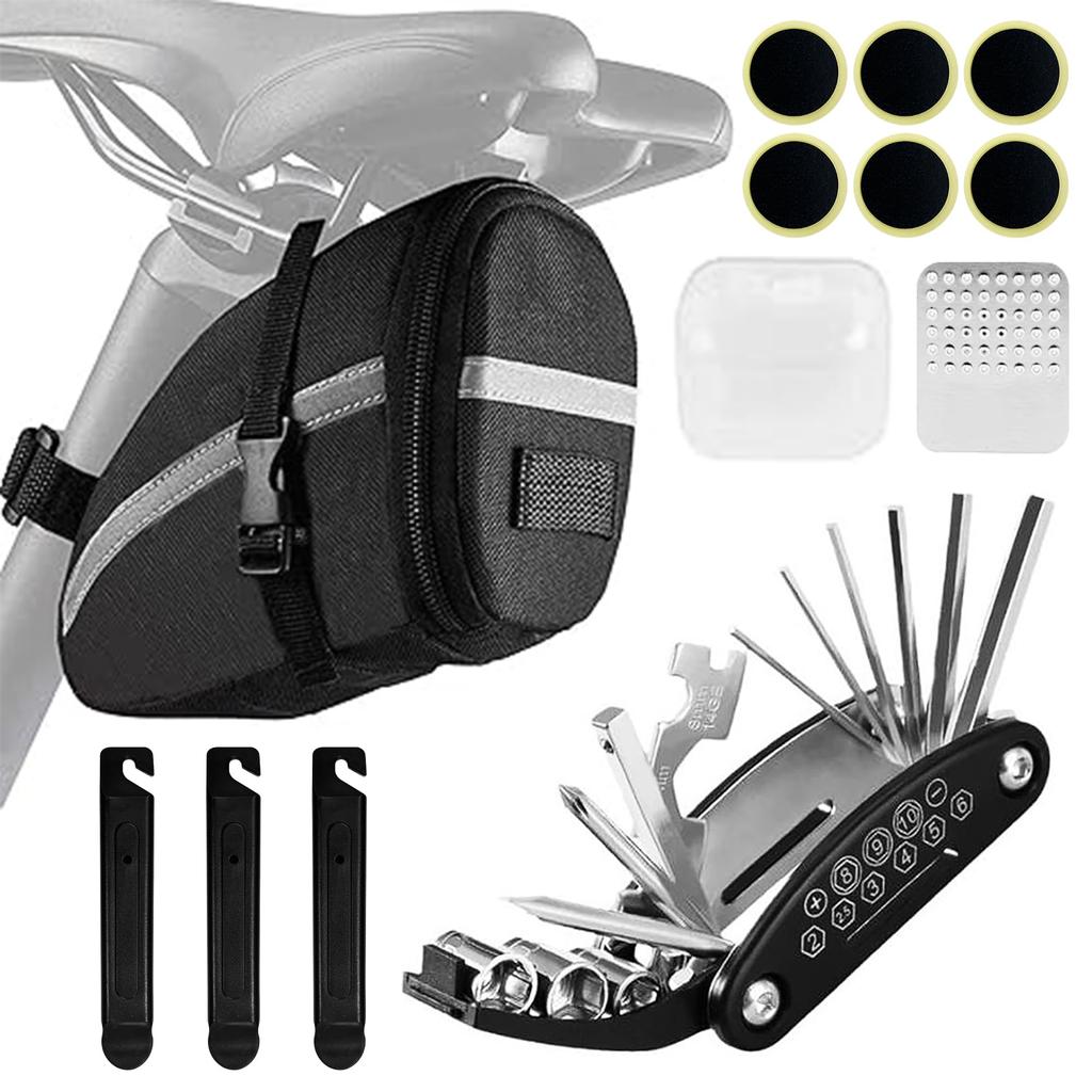 Велосипед Kanoki с задним фонарем, для ремонта проколов и шин, легко совместимый с подседельной сумкой/сумкой на раму для шоссейного и горного велосипеда, водонепроницаемый, вместимость 1,2 л,