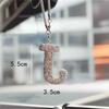 Bling Car Letter Charm Faux Crystal Letter Pendant Car Rear View Mirror Hanging Rhinestone Alphabet Ornament for Car Tree Accessory