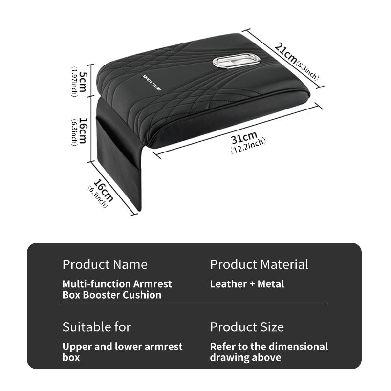 Car Multiuse Armrest Box Cushion Booster Pouch Storage Bag For KIA Sportage Rio Ceed Niro Soul Stonic Proceed Sorento MP2