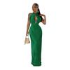 Elegant Women Long Maxi Dress Solid Sleeveless Pleated Dresses 2024 Summer Evening Dress Sexy Backless Night Club Party Vestidos