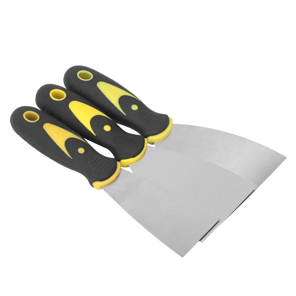 3PCS Wallpaper Scraper Putty Knife Set Stainless Steel Spackle Knife for Patching and Painting