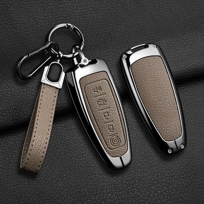 Автомобильный кожаный чехол-брелок из цинкового сплава для Ford Edge Explorer Escape Focus Taurus Flex Lincoln Navigator Защитный брелок