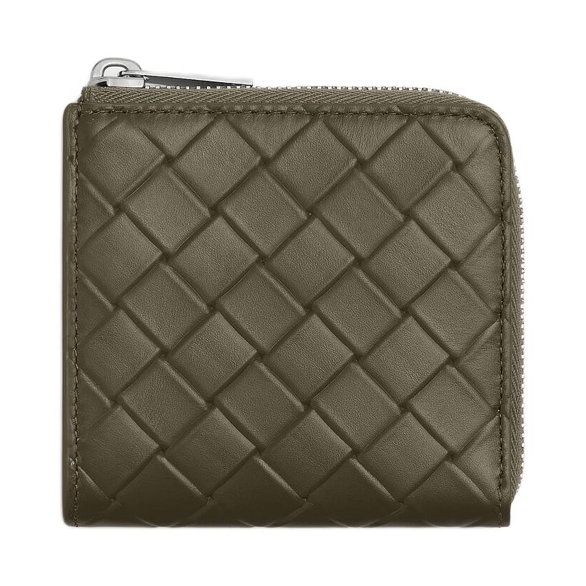 Bottega Veneta Intrecciato Embossed Pattern Design Zipper Wallet Men Wallet Pine 817741V0AQ13227