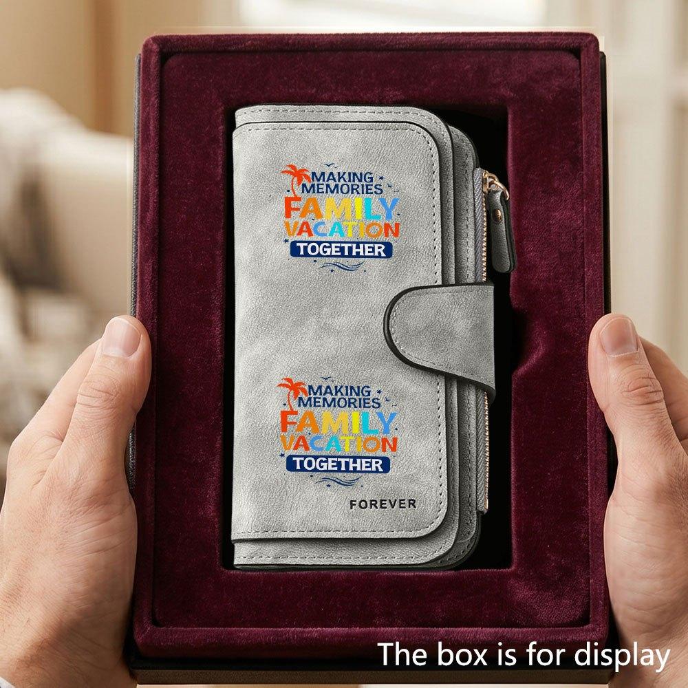 Personalized family vacation souvenir men's large-capacity wallet with business card slot and cash pocket, suitable for formal occasions and office