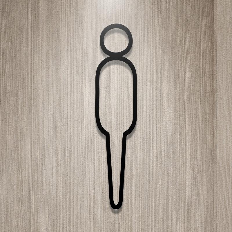 Торговые центры Офис Туалет Табличка Акриловая 3D Наклейка на дверь туалета Наклейка на стену Туалет Вывеска Арт Отель Домашний декор