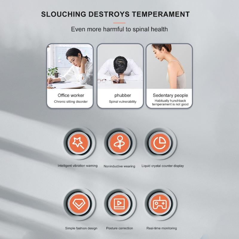 Smarts Sensors Vibrations Reminder Postures Train Tool Back Postures Corrector Back Straightener for Home Office Travel