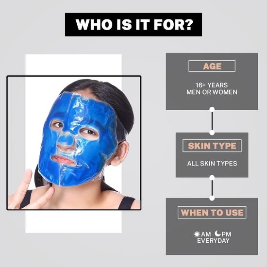 HOUSE OF BEAUTY Гелевая маска для лица с регулируемым ремешком - многоразовая горячая и холодная компрессионная криотерапия домашняя ледяная маска для лица - (синий), (1 счет)