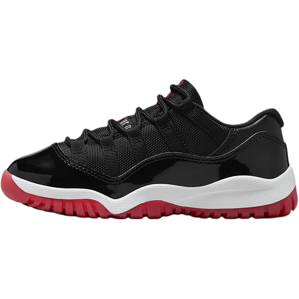 Air Jordan 11 Retro Low PS Bred 2025 Kids Sneakers Black White Varsity-Red FV5116-006