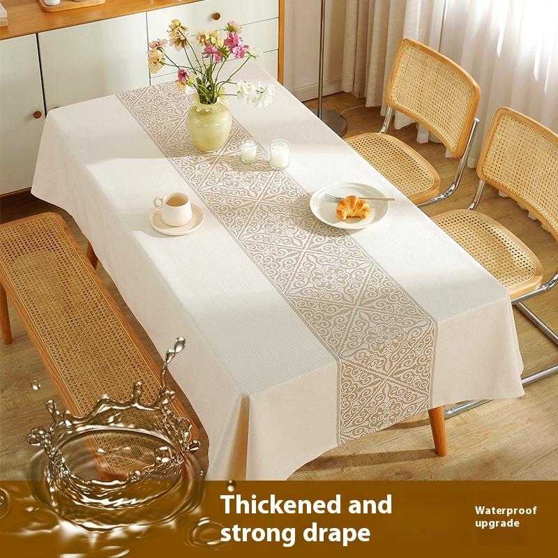 Утолщенная скатерть для обеденного стола из искусственного хлопка и льна. Квадратная бытовая износостойкая водонепроницаемая и маслостойкая скатерть.