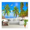 3D Seascape Poster Wall Painting Sandy Beach Coconut Tree Landscape Photo Wallpaper Living Room Bedroom Background Mural