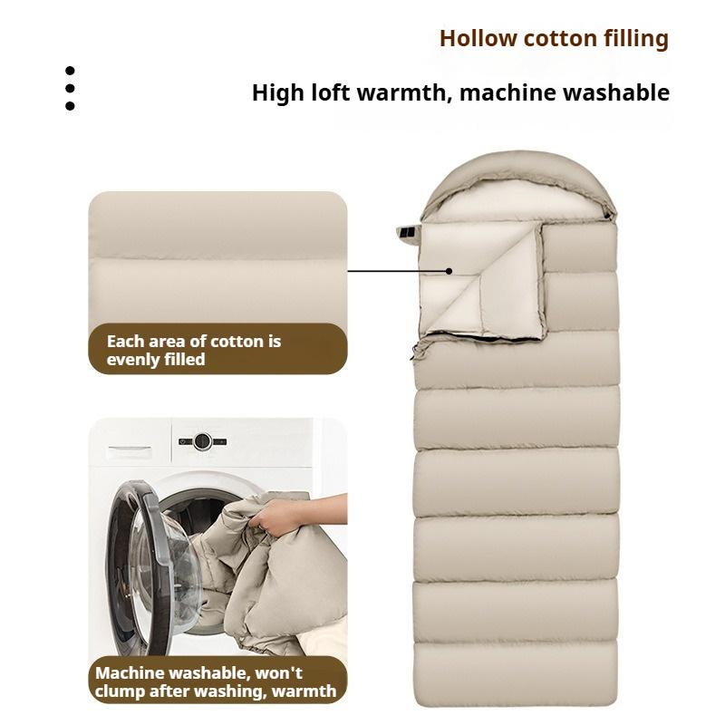 Спальный мешок для кемпинга на открытом воздухе, всесезонный, универсальный, холодостойкий, теплый, хлопковый, удобный спальный мешок (190+30)*75см