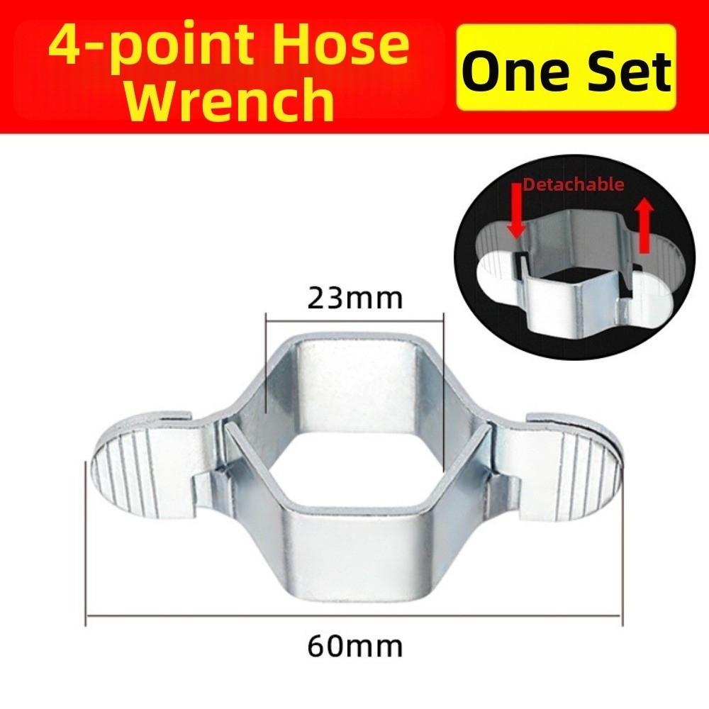 1/5Pcs Durable Stainless Steel Hexagon Nut Wrench Detachable Reusable Hex Wrench 4-point Pipe Hose Wrench Pipe Water Heater