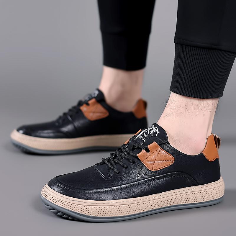 Fashion New 2025 Men's Shoes Luxury Brand Leather Casual Shoes High Quality Comfort Men Sneakers Breathable Skate Shoes Tenis Masculino