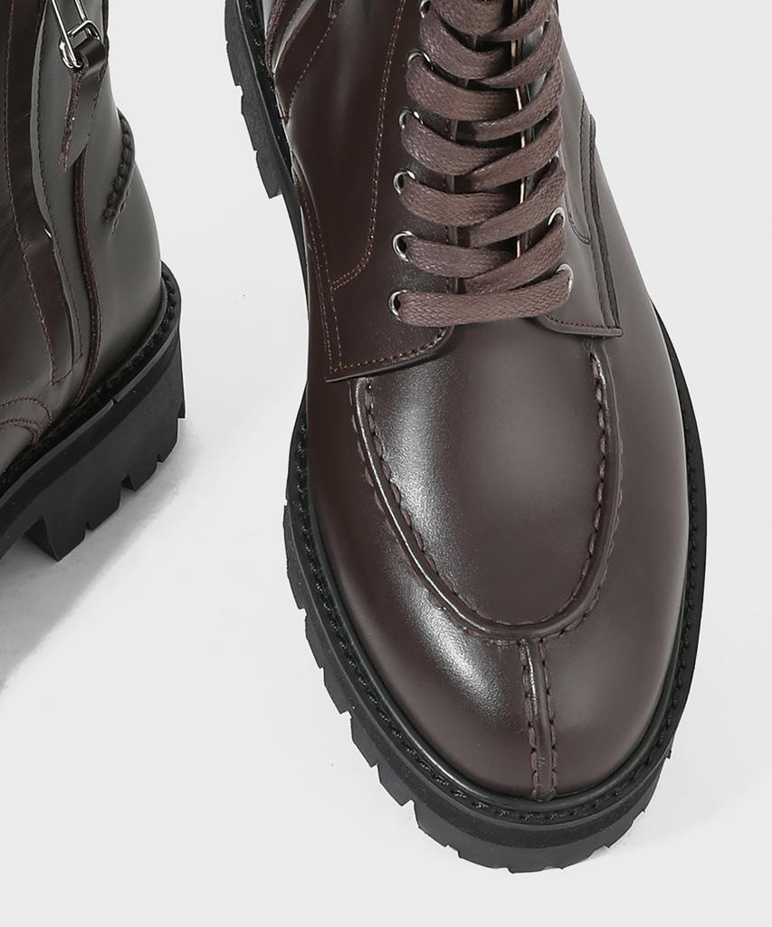 FIRENZE ATELIER [Vibram] Y-Tip Line Hidden Zipper Lace-Up Boots 7600 [Brown Fg]