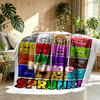 Custom Name Personalized Sprunki Game Print Blanket, Home Decor, Bedroom, Sofa, Camping, Couch, Gifts for Birthday Christmas