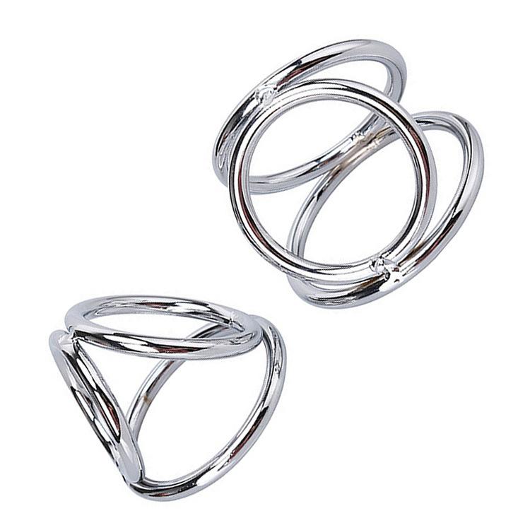 Кольцо на пенис из нержавеющей стали, кольцо с тремя кольцами, секс-игрушки, секс-инструменты, страсть, оргазм, игрушки для взрослых, вспомогательное средство для тренировки нижней части тела