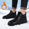 Winter Cowhide Leather Shoes: Velvet-Lined Thickened Design, Fur-Trimmed, Cold-Proof, Casual Style with Waterproof   Non-Slip Soft Soles