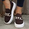 Толстая подошва Fly Woven дышащие низкие туфли-лодочки, женские мокасины с цепочным декором