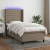 VidaXL Slat Bed Base with Mattress and LED, Upholstered Bed, Single Bed, Adult Bed for Interior Bedroom, 3138369