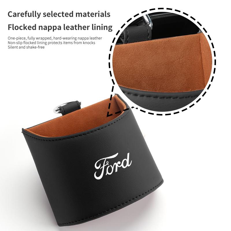 AKP1 Car Air Vent Storage Box Nappa Leather Auto Vent Mount Organizer For Ford Escape Ecosport Fusion Explorer Expedition Taurus