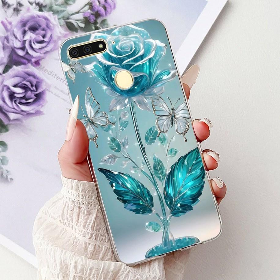 For Huawei Y6 2018 Case ATU-L21 ATU-L22 Cover Luxury Marble Butterfly Soft Silicone Phone Cover For Huawei Y6 Prime 2018 Carcasa
