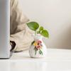 Handmade Ceramic Vase, Hand-Painted Rose Small Vase,Modern Dried Flower Vases,Chinese Style Art Vases,for Dining Table Bookcase Desk Decoration