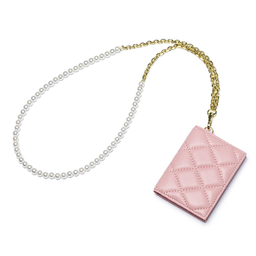 Портативный держатель для ID-карты со съемной цепочкой из бусин, шейный шнурок, складной держатель для карт из овчины, шнурок-кошелек для рабочего ID, бейджа с именем