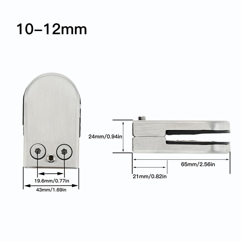 8pcs Stainless Steel Glass Clamps for 6-8mm/8-10mm/10-12mm Thickness Glass Support Brackets Clips with Hex Screwdriver
