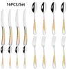 Gold Tableware Cutlery Set 304 Stainless Steel Flatware Kitchen Dinner Fork Spoon Knife Western Dinnerware Set Home Party