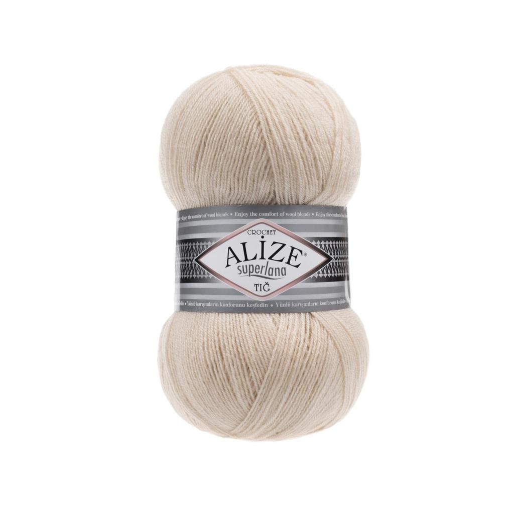 Шерстяная трикотажная пряжа - Alize Superlana Crochet(Тиг) - 4 Ball - Акрил - Платки - Аксессуары - Шарфы - Кардиган - 570 метров (100гр).