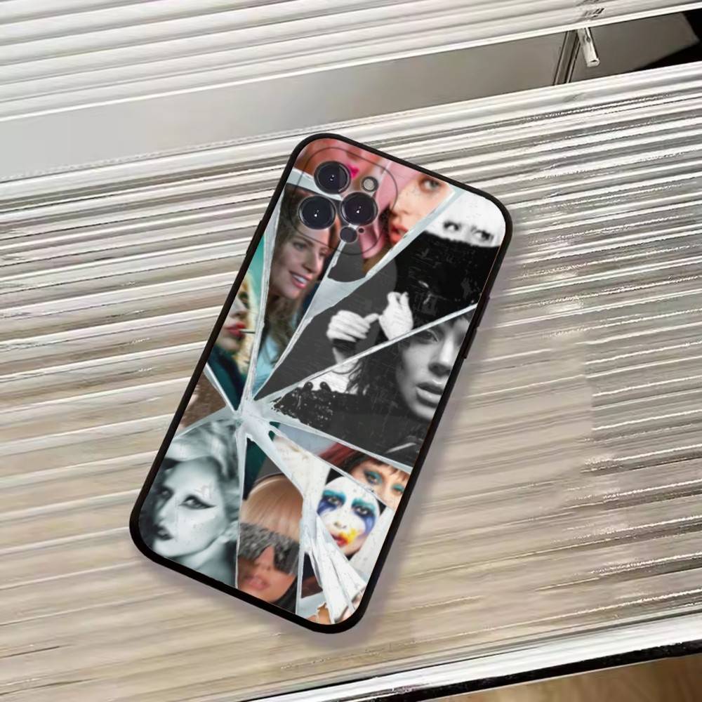 Чехол для телефона S-Singer L-Lady Gaga для iPhone 17,16,15,14,13,12,11 Plus,Pro Max,XS, Мягкий черный чехол