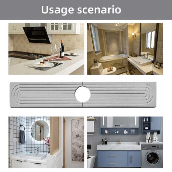 Коврик для смесителя Супер впитывающий каменный поддон для раковины Предотвращает накопление влаги Быстросохнущая подставка