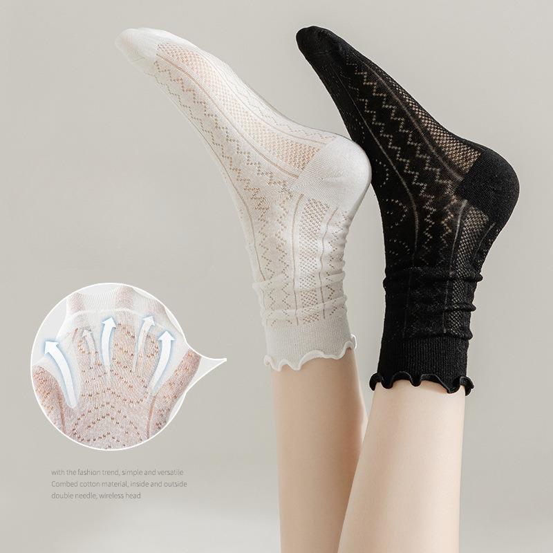 Сексуальные кружевные летние сетчатые носки для девушек, милые носки-гольфы в школьном стиле, носки до икры