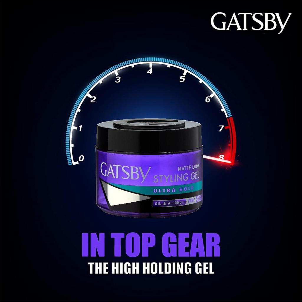 Gatsby Water Gloss Ultra Hold Hair Gel For Men 300Gm | Strong Styling Gel With Lasting Hold And Wet Look Shine