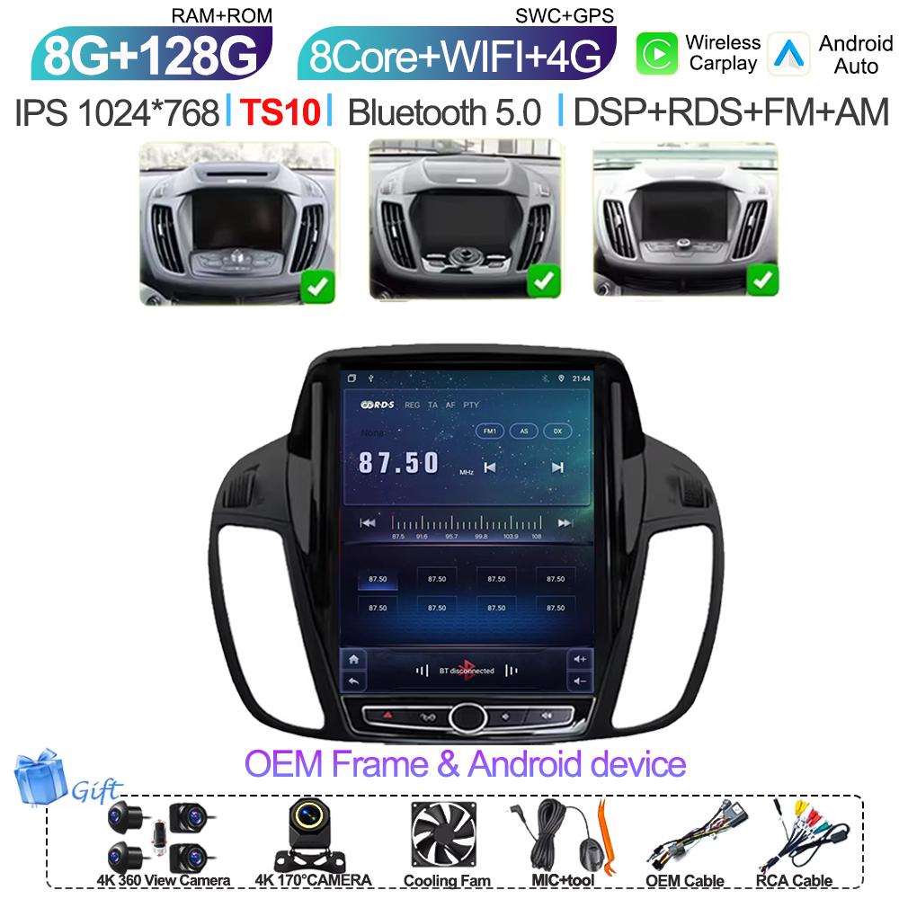 Pdzh2 9,7-дюймовый автомобильный Android Auto для Ford KUGA C-max Escape 2013 - 2015 Мультимедийный плеер Стерео Навигация GPS Головное устройство Сенсорный экран