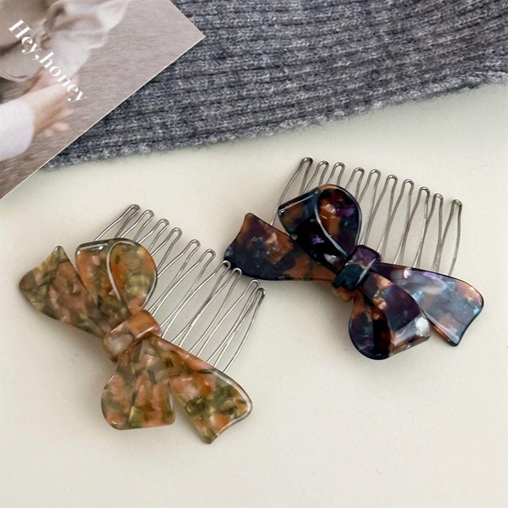 Barrettes Bowknot Hairpin Women Hair Comb Korean Barrettes Acetic Acid Hair Clips Girl Bangs Clip