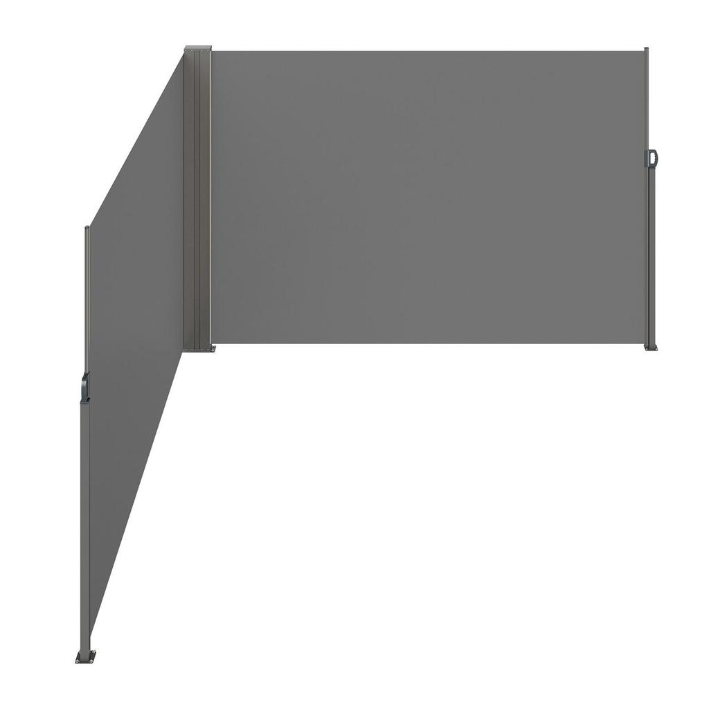 Retractable Side Awning, 79''x 236'' Outdoor Privacy Screen, 180g Polyester Water-proof Retractable Patio Screen, UV 30+ Room Divider Wind Screen for