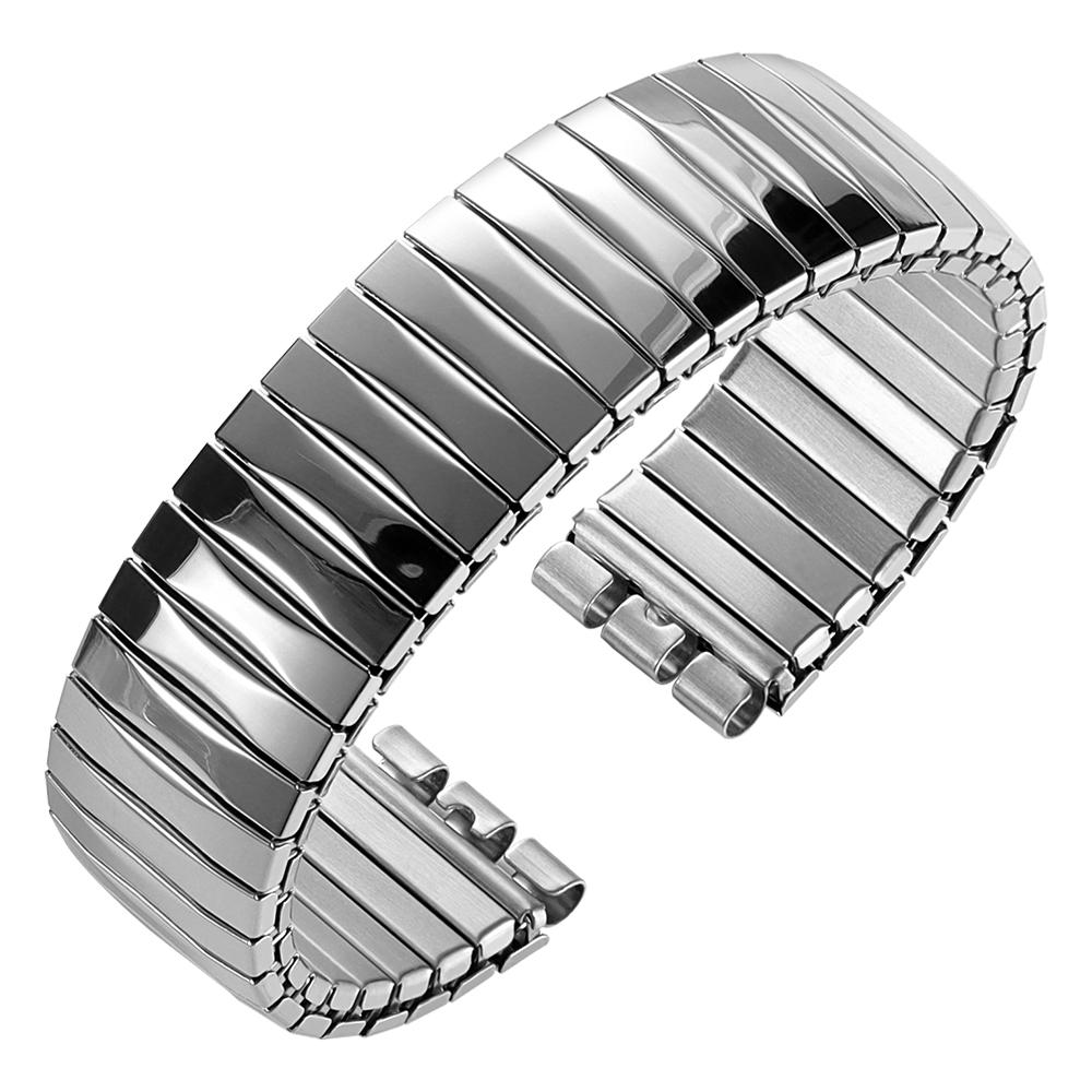 17 мм 20 мм Эластичный металлический ремешок для часов для ремешка для часов Swatch Растягивающийся расширяющийся ремешок для часов из нержавеющей стали Мужской женский браслет Аксессуары