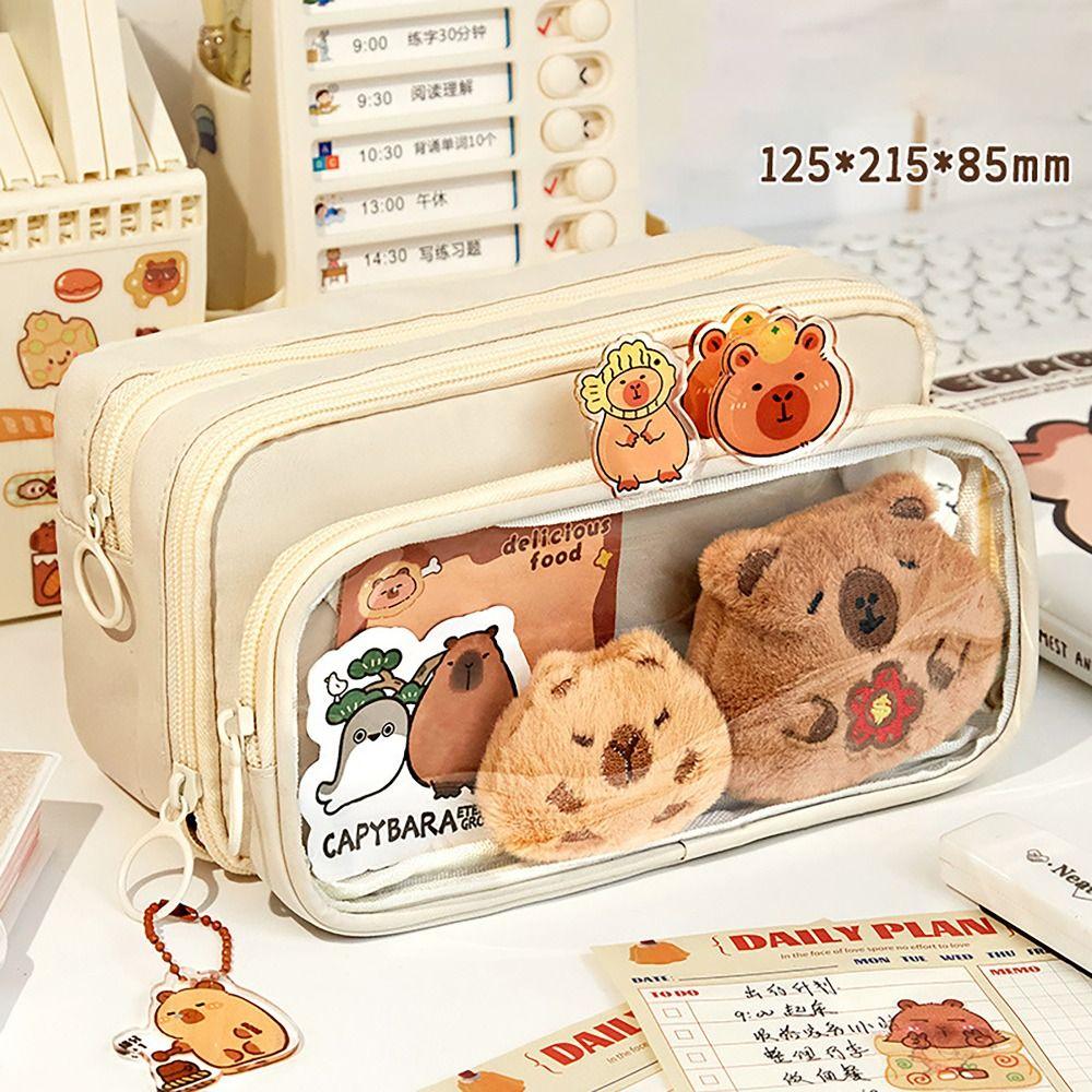 Пенал Capybara 10 слоев многофункциональный чехол для ручек съемный большой емкости для хранения канцелярских принадлежностей