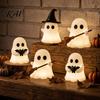 Holiday Party Table Display Halloween Luminous Mini Ghost Figurines, Glow in The Dark Cute Small Home Decor Miniature Statue for Micro Landscape,