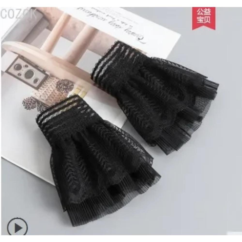 DIY Detachable Cuffs Cuff Extension Embroidery Lace Daisy Fake Sleeves Elastic Wild Wrist Pleated Organ Lolita Fake Sleeves